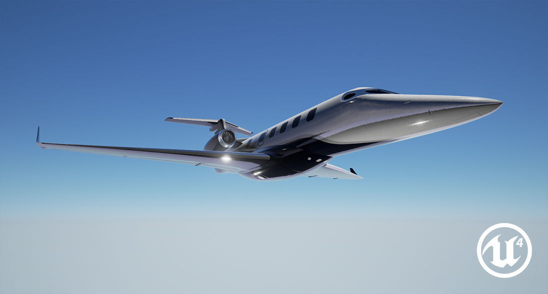 Realistic PBR Embraer Phenom 300 Private Jet Low-poly 3D model_3