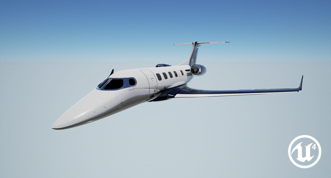 Realistic PBR Embraer Phenom 300 Private Jet Low-poly 3D model_9