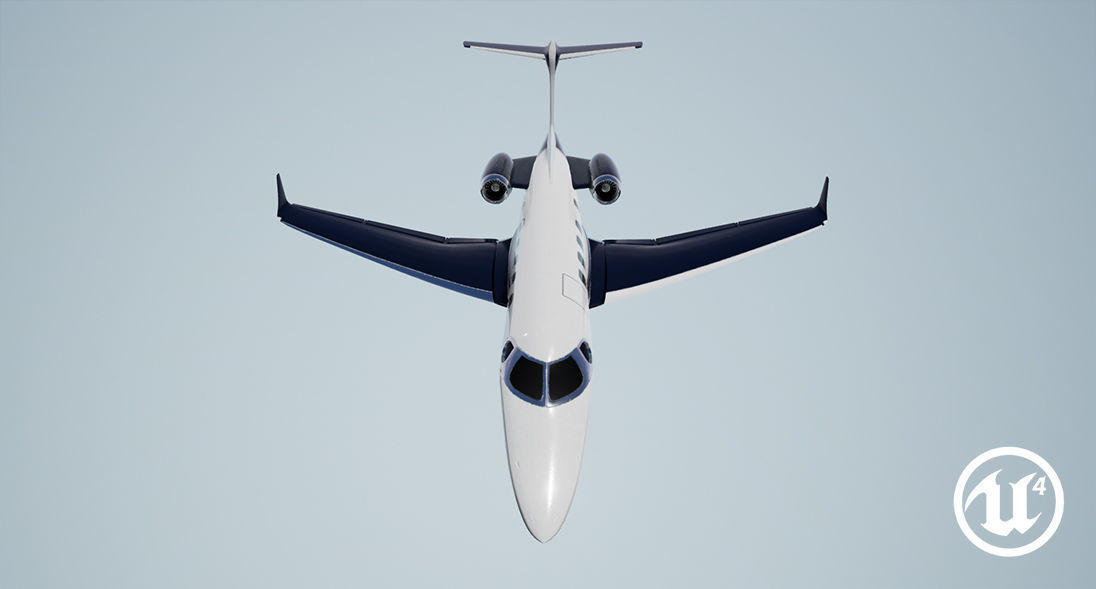 Realistic PBR Embraer Phenom 300 Private Jet Low-poly 3D model_19