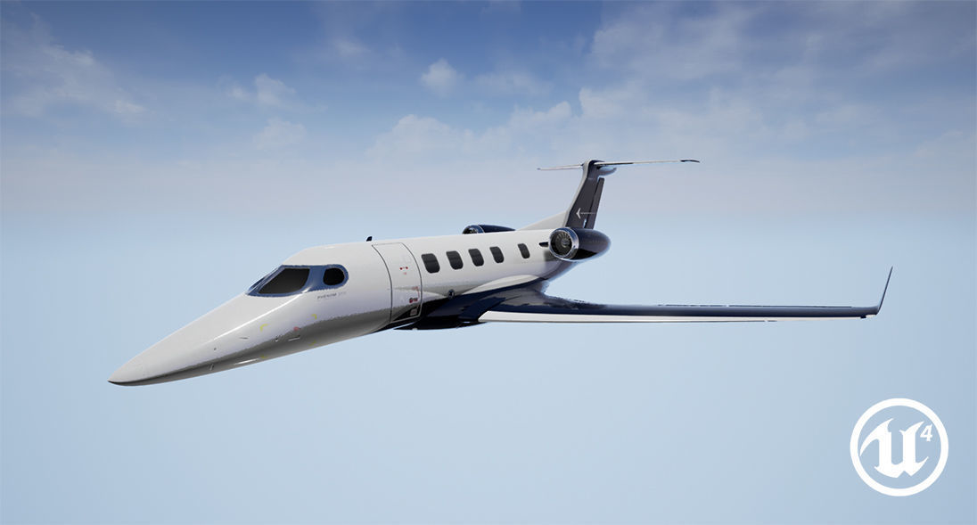 Realistic PBR Embraer Phenom 300 Private Jet Low-poly 3D model_20