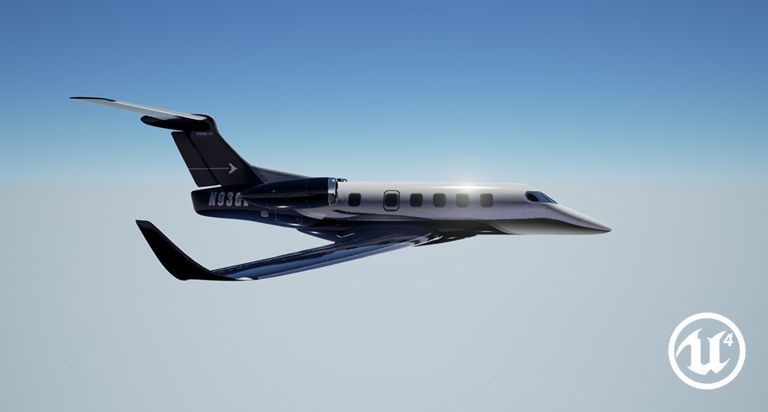 Realistic PBR Embraer Phenom 300 Private Jet Low-poly 3D model_17
