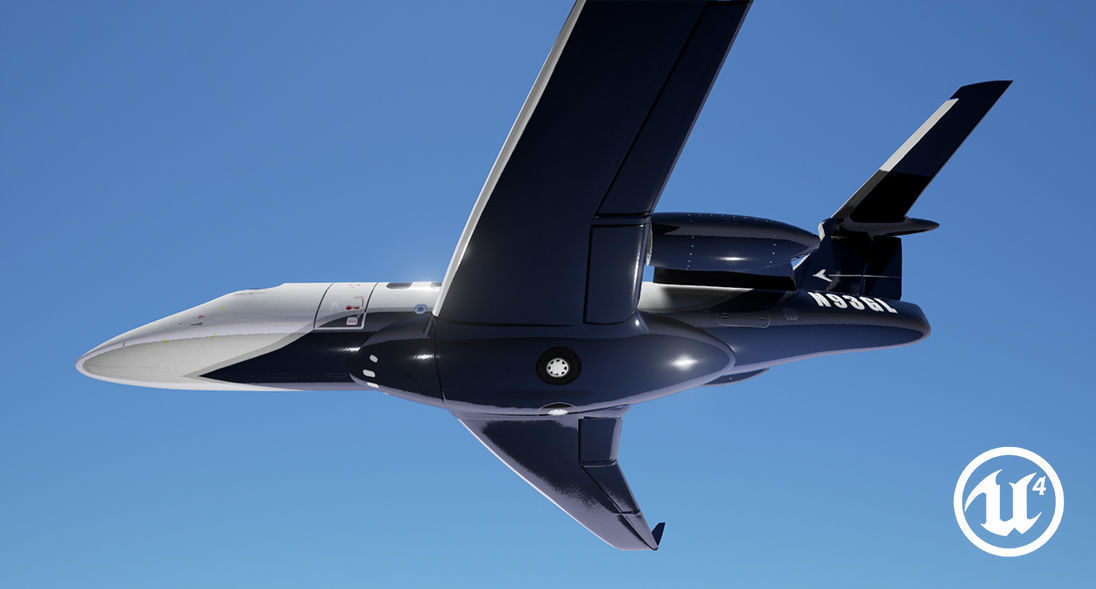 Realistic PBR Embraer Phenom 300 Private Jet Low-poly 3D model_4