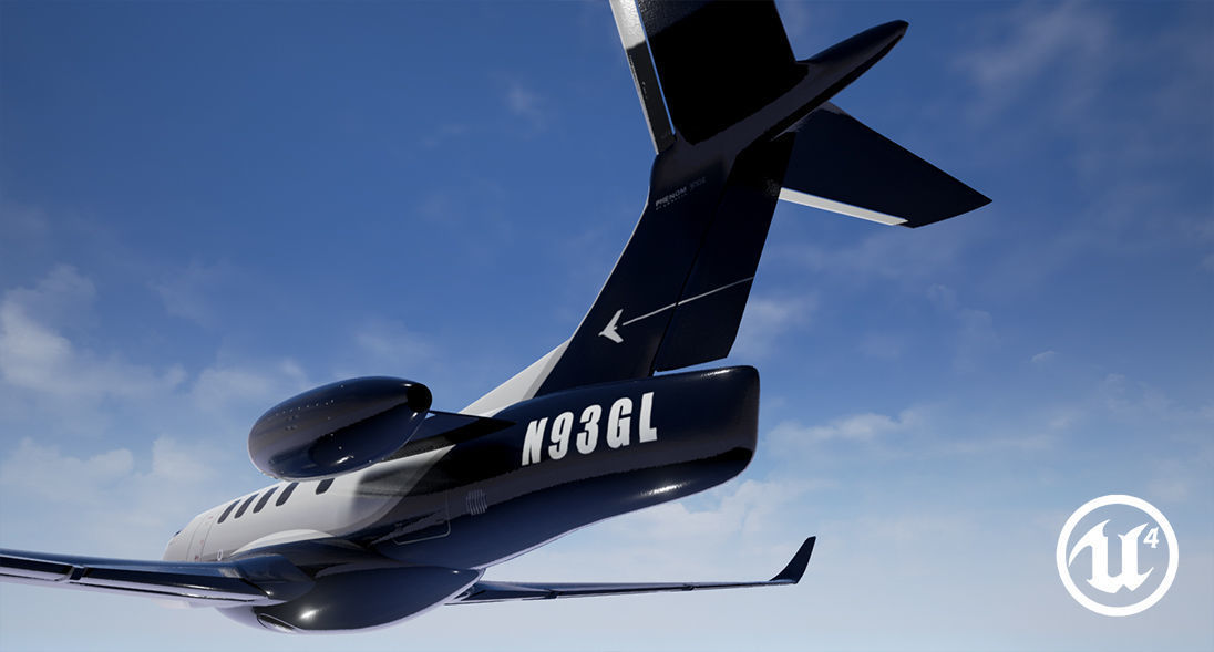 Realistic PBR Embraer Phenom 300 Private Jet Low-poly 3D model_6