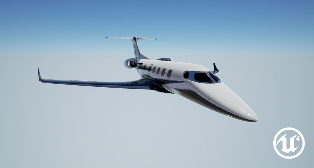 Realistic PBR Embraer Phenom 300 Private Jet Low-poly 3D model_18
