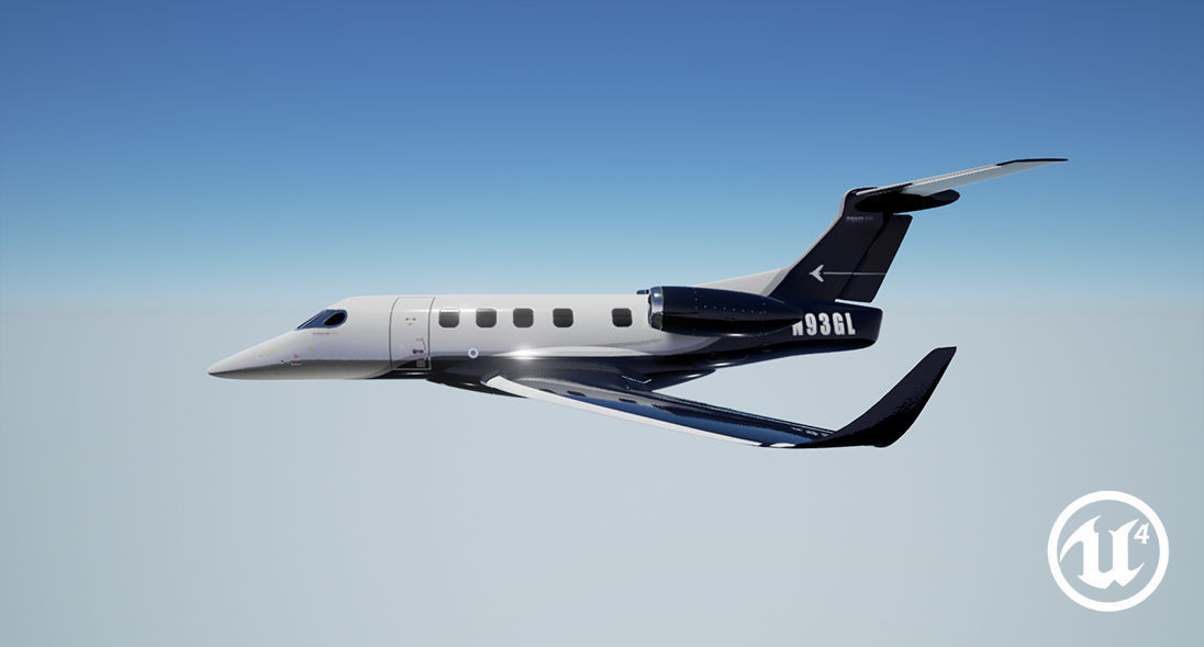 Realistic PBR Embraer Phenom 300 Private Jet Low-poly 3D model_16