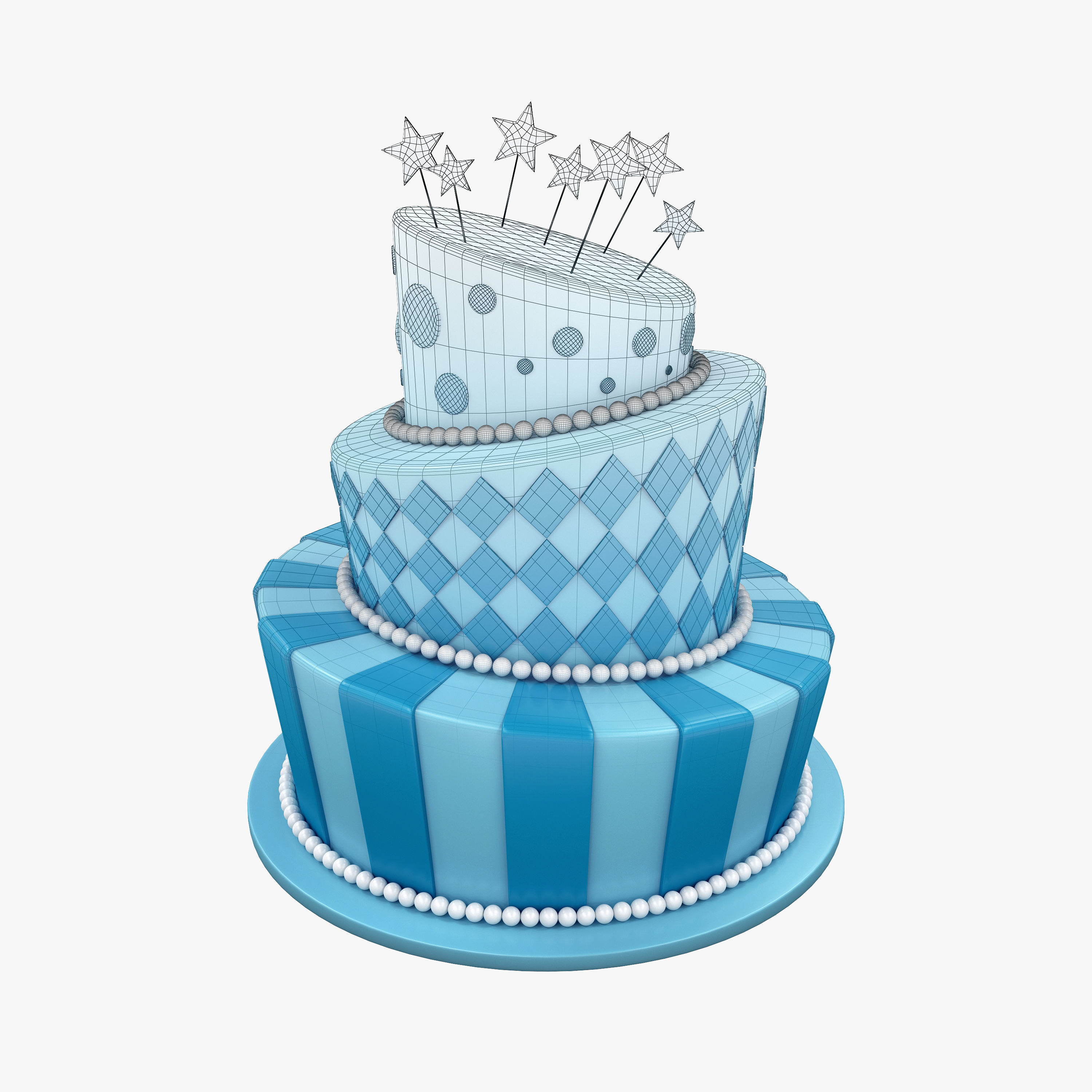 Birthday cake  3D model_3