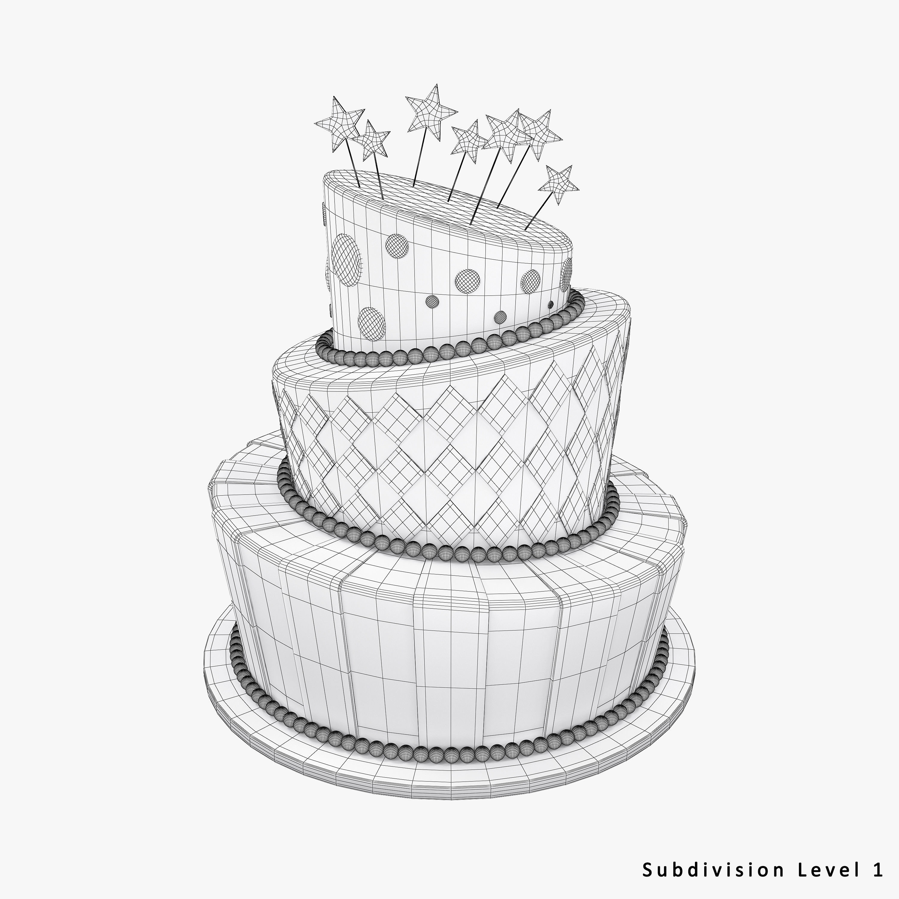 Birthday cake  3D model_2