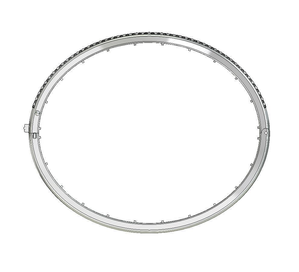 Bangle Bracelet with round gemstones 001 3D print model_5