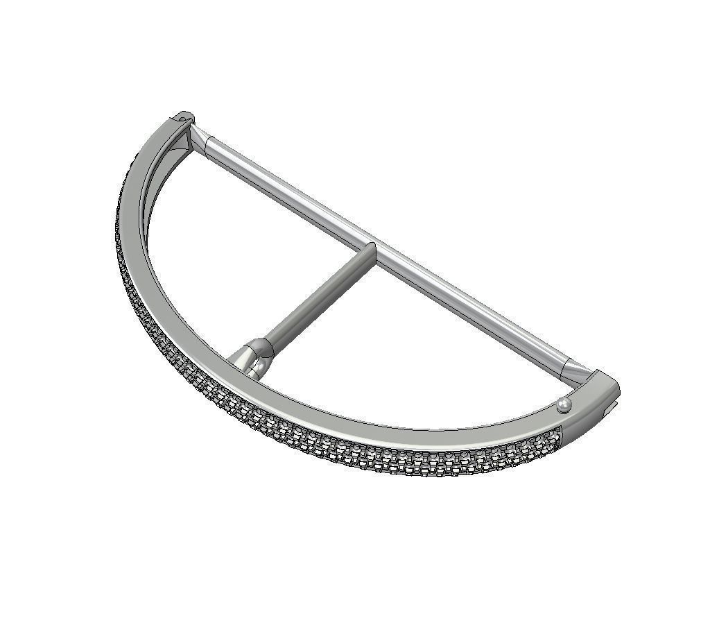 Bangle Bracelet with round gemstones 001 3D print model_10