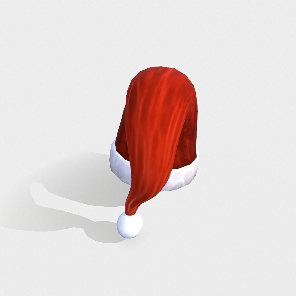 Free Hand-Painted Christmas Hat Free low-poly 3D model_7