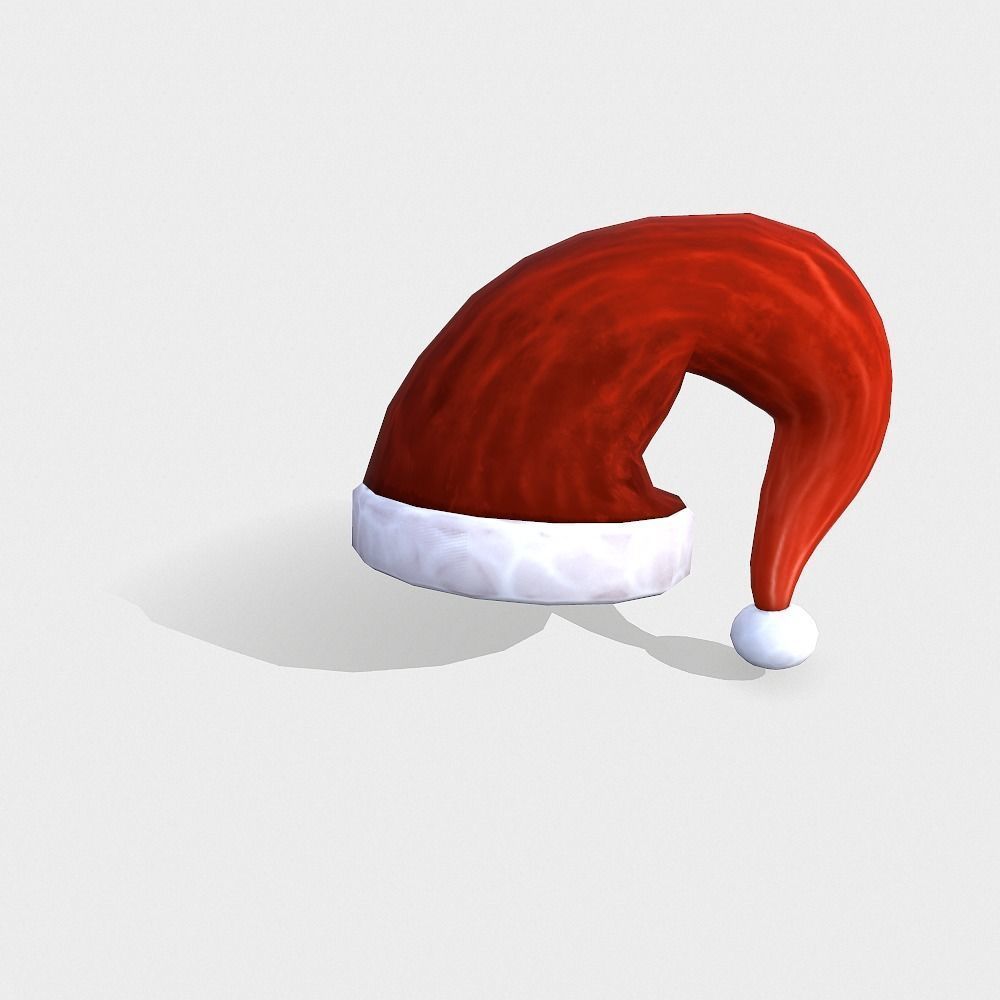 Free Hand-Painted Christmas Hat Free low-poly 3D model_8