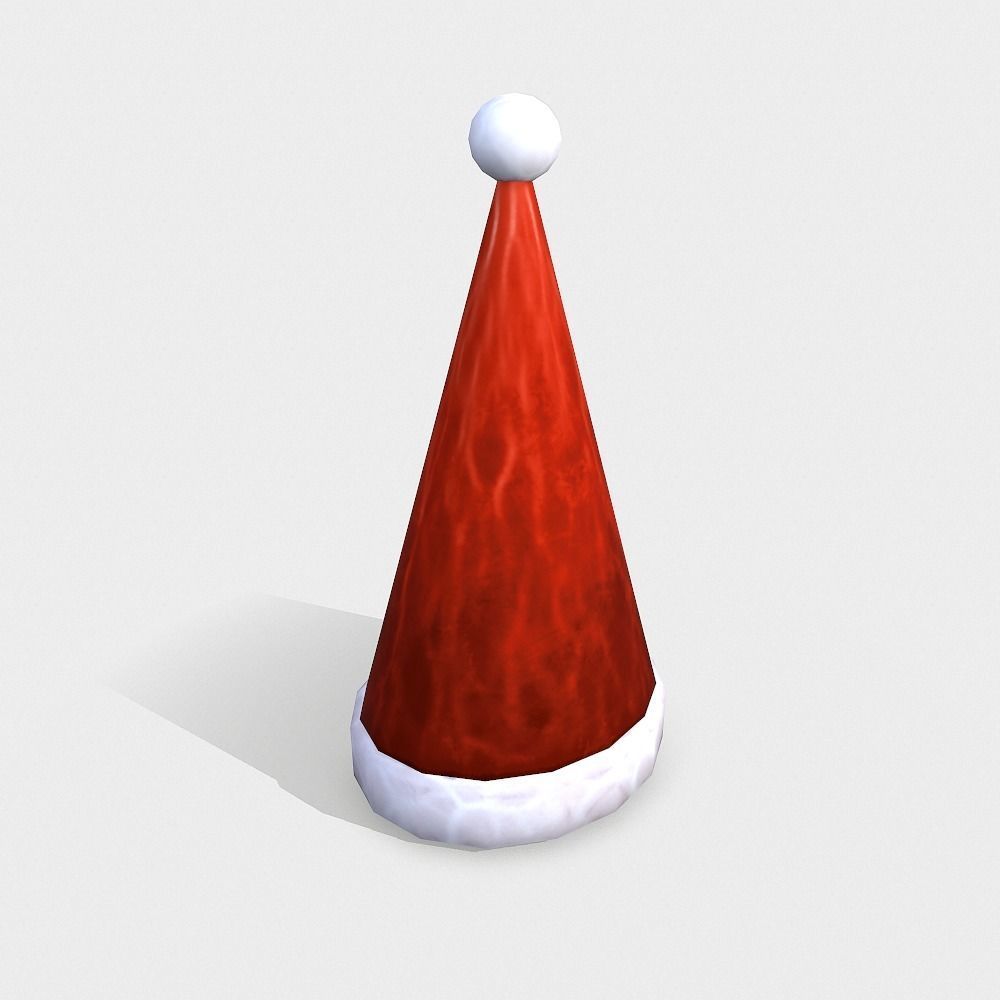 Free Hand-Painted Christmas Hat Free low-poly 3D model_2