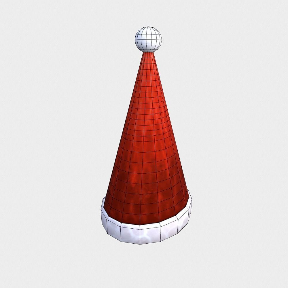 Free Hand-Painted Christmas Hat Free low-poly 3D model_10
