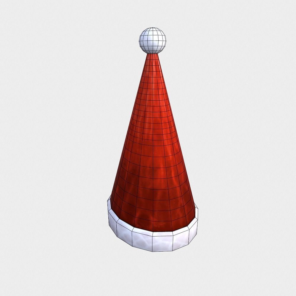 Free Hand-Painted Christmas Hat Free low-poly 3D model_9