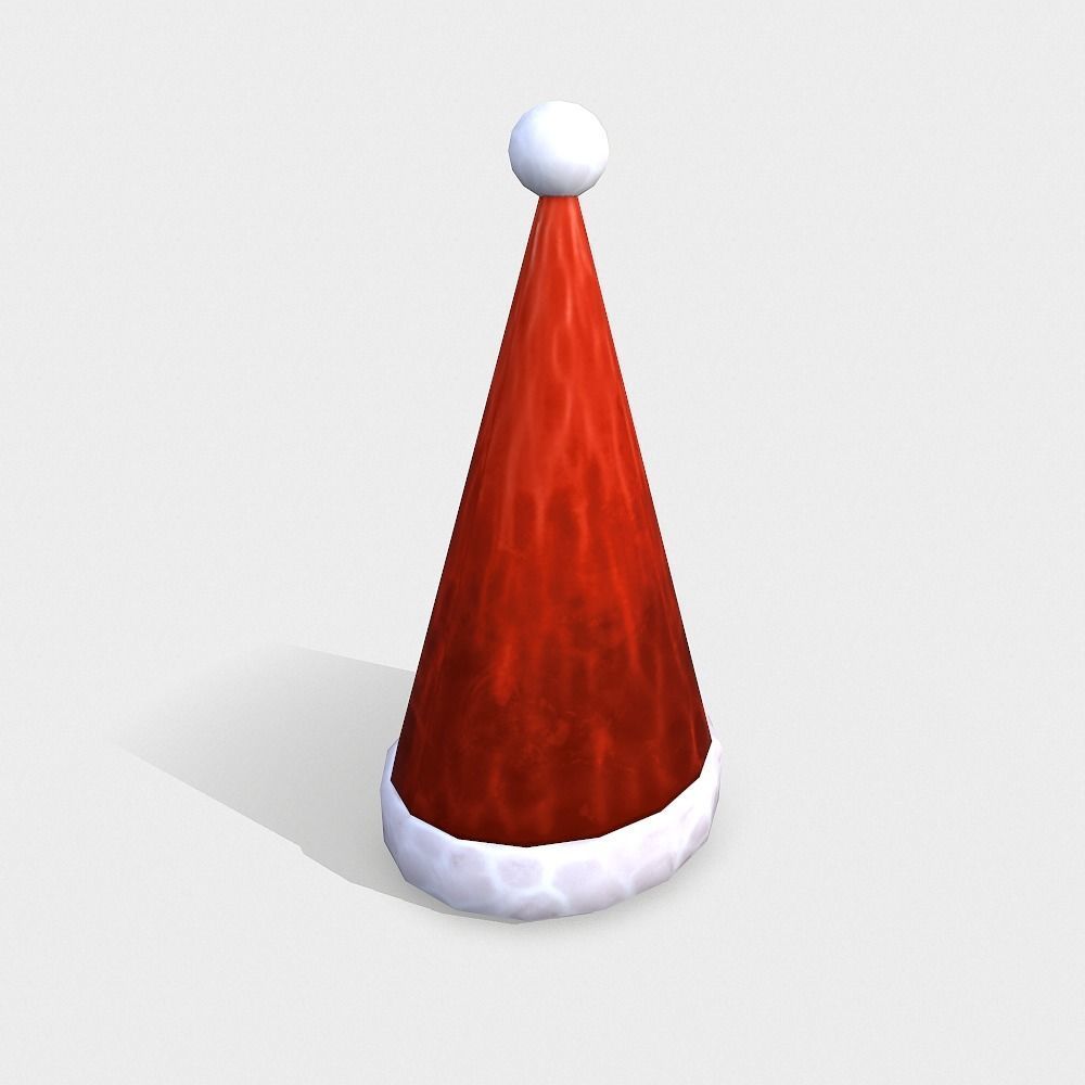 Free Hand-Painted Christmas Hat Free low-poly 3D model_4