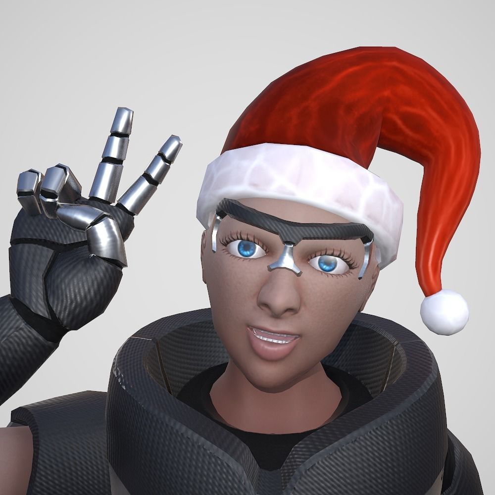 Free Hand-Painted Christmas Hat Free low-poly 3D model_19