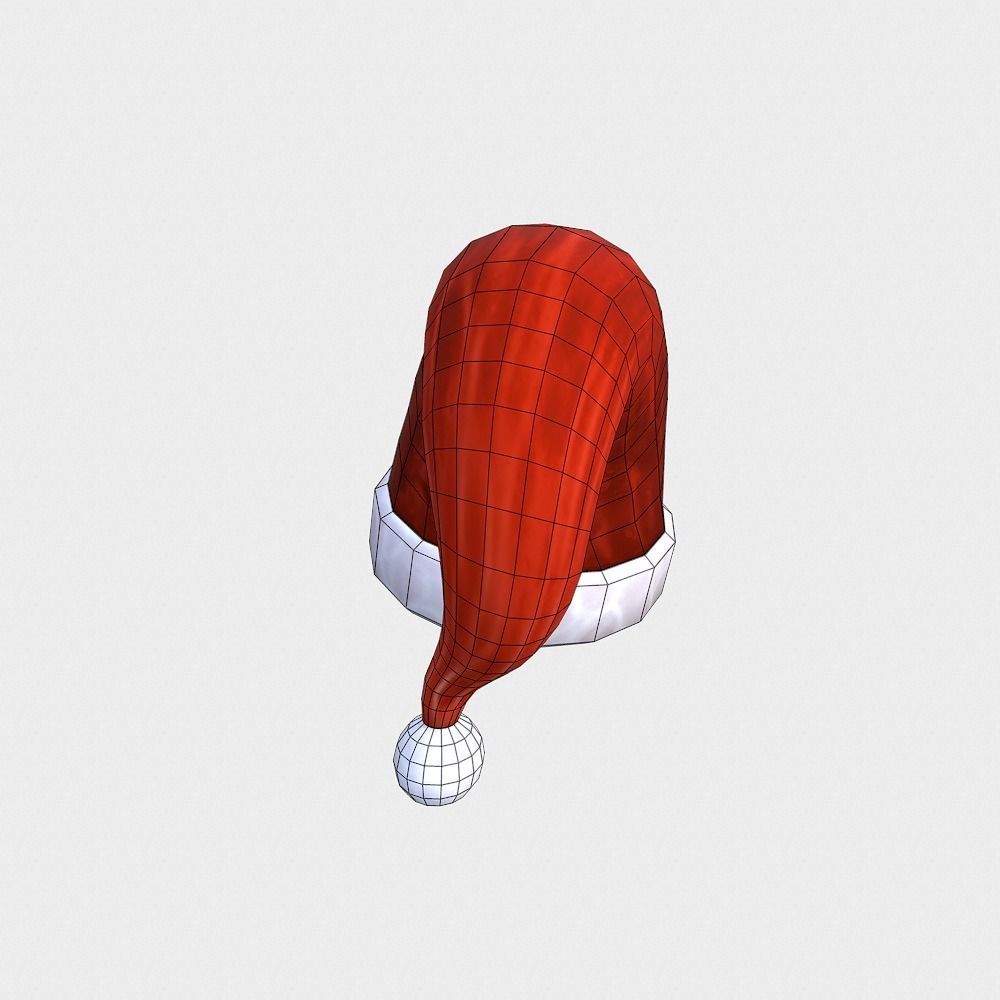 Free Hand-Painted Christmas Hat Free low-poly 3D model_15