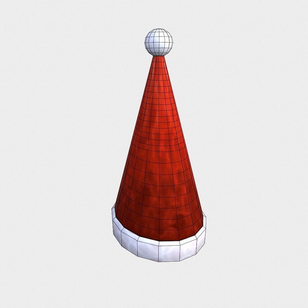 Free Hand-Painted Christmas Hat Free low-poly 3D model_11