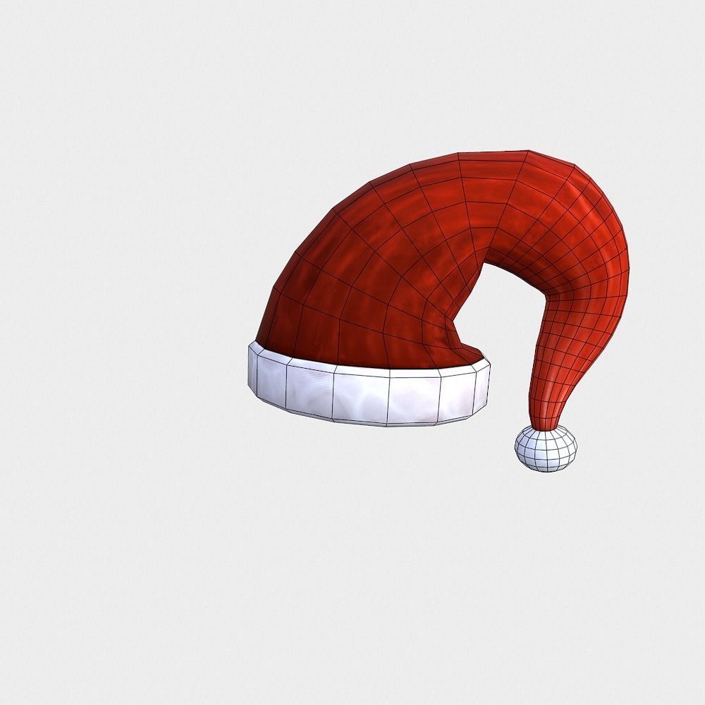 Free Hand-Painted Christmas Hat Free low-poly 3D model_16
