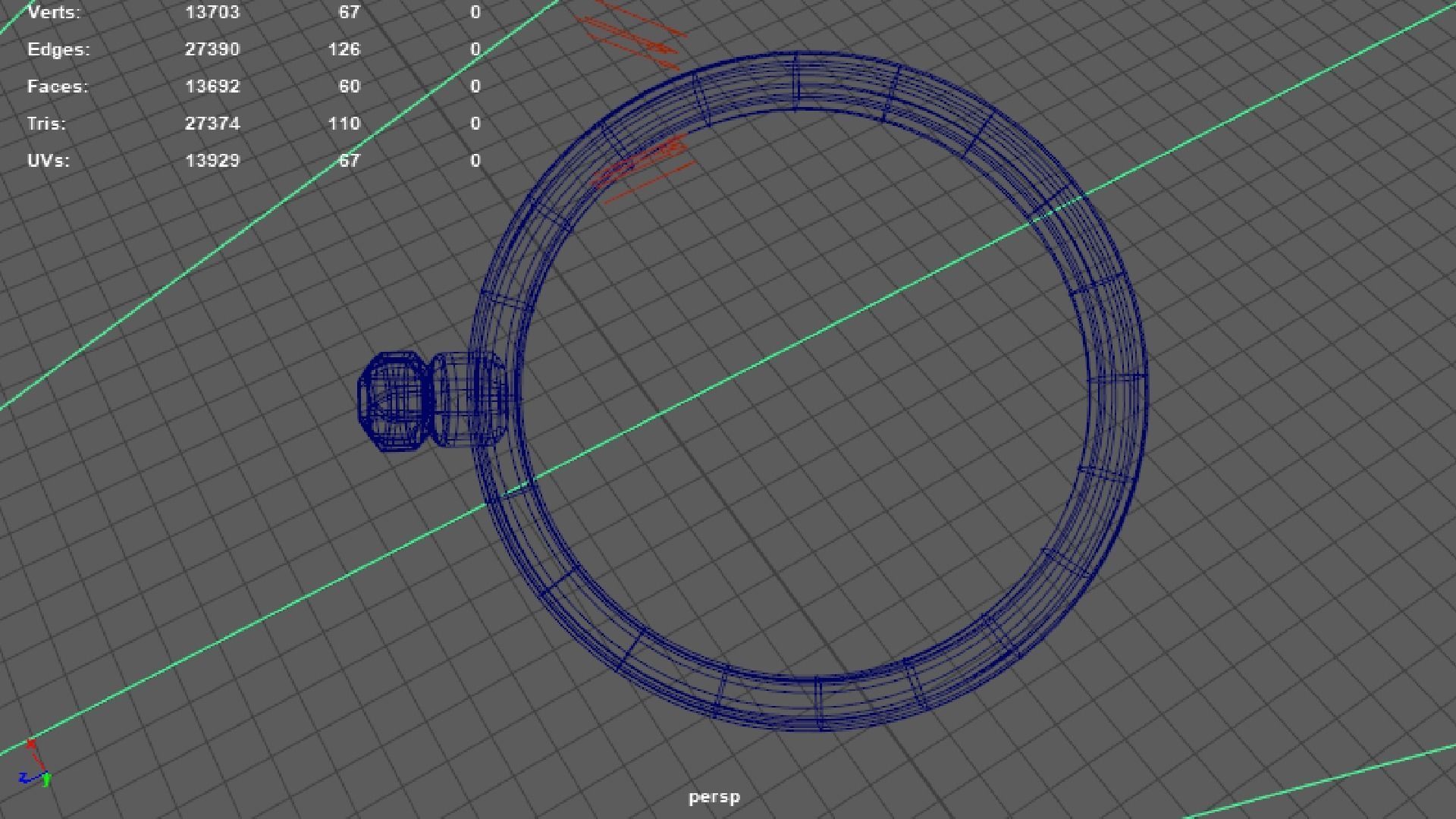 Free Gold Ring Low-poly 3D model_1