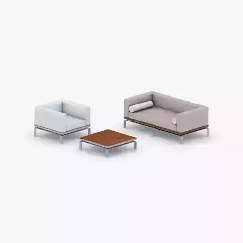 1177 - Sofa Chair and Table Set