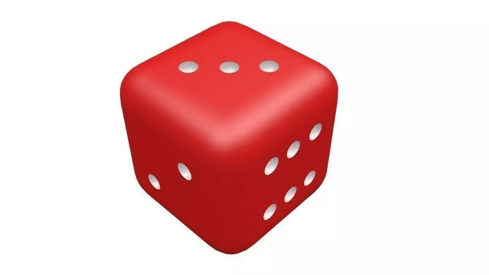 Red dice 3D model_0