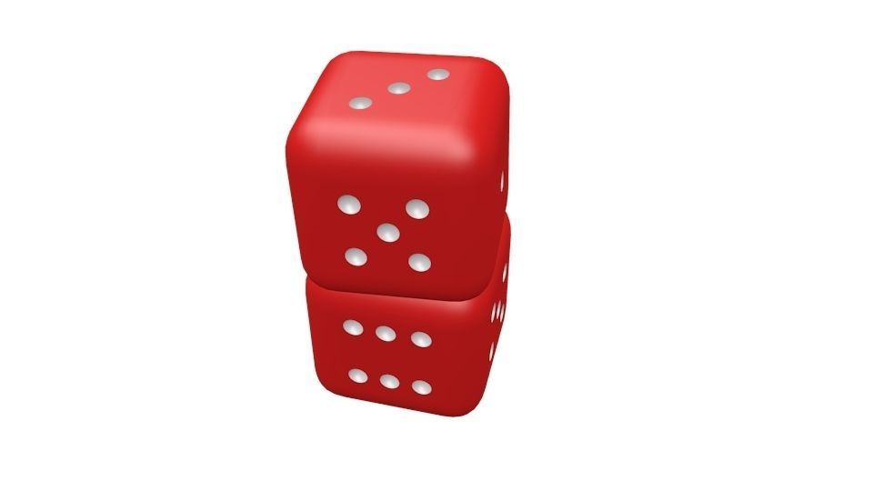 Red dice 3D model_3