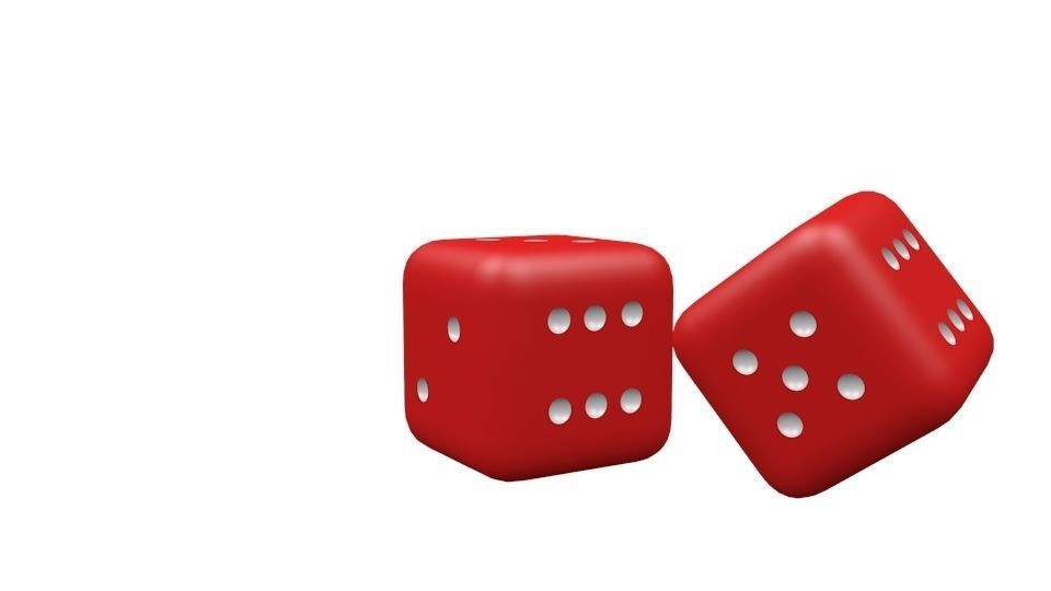 Red dice 3D model_2