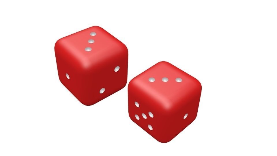 Red dice 3D model_4