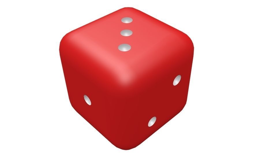 Red dice 3D model_1