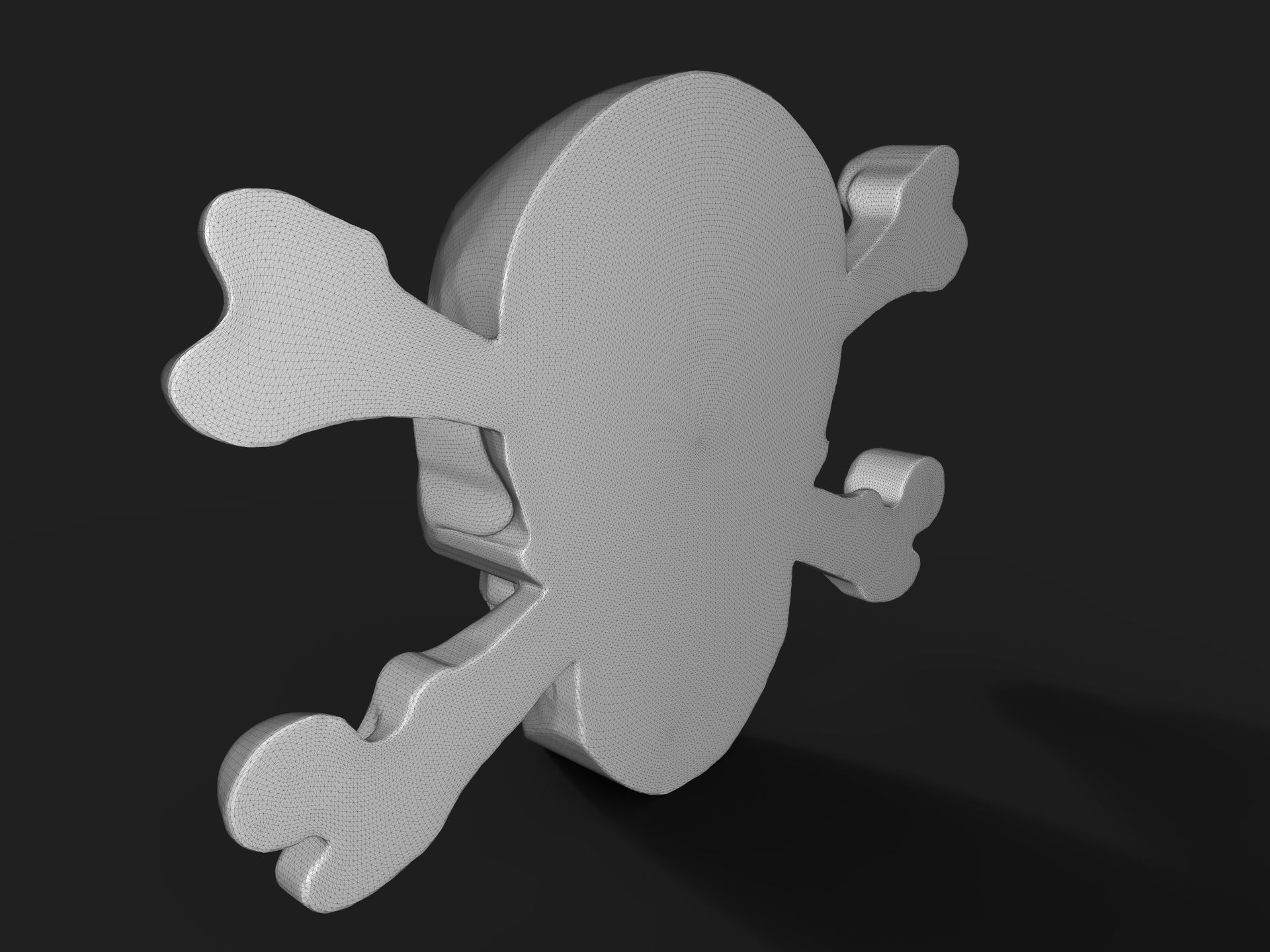 Pirate skull bas relief 3D print model_9