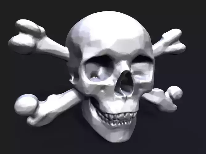 Pirate skull bas relief 3D print model