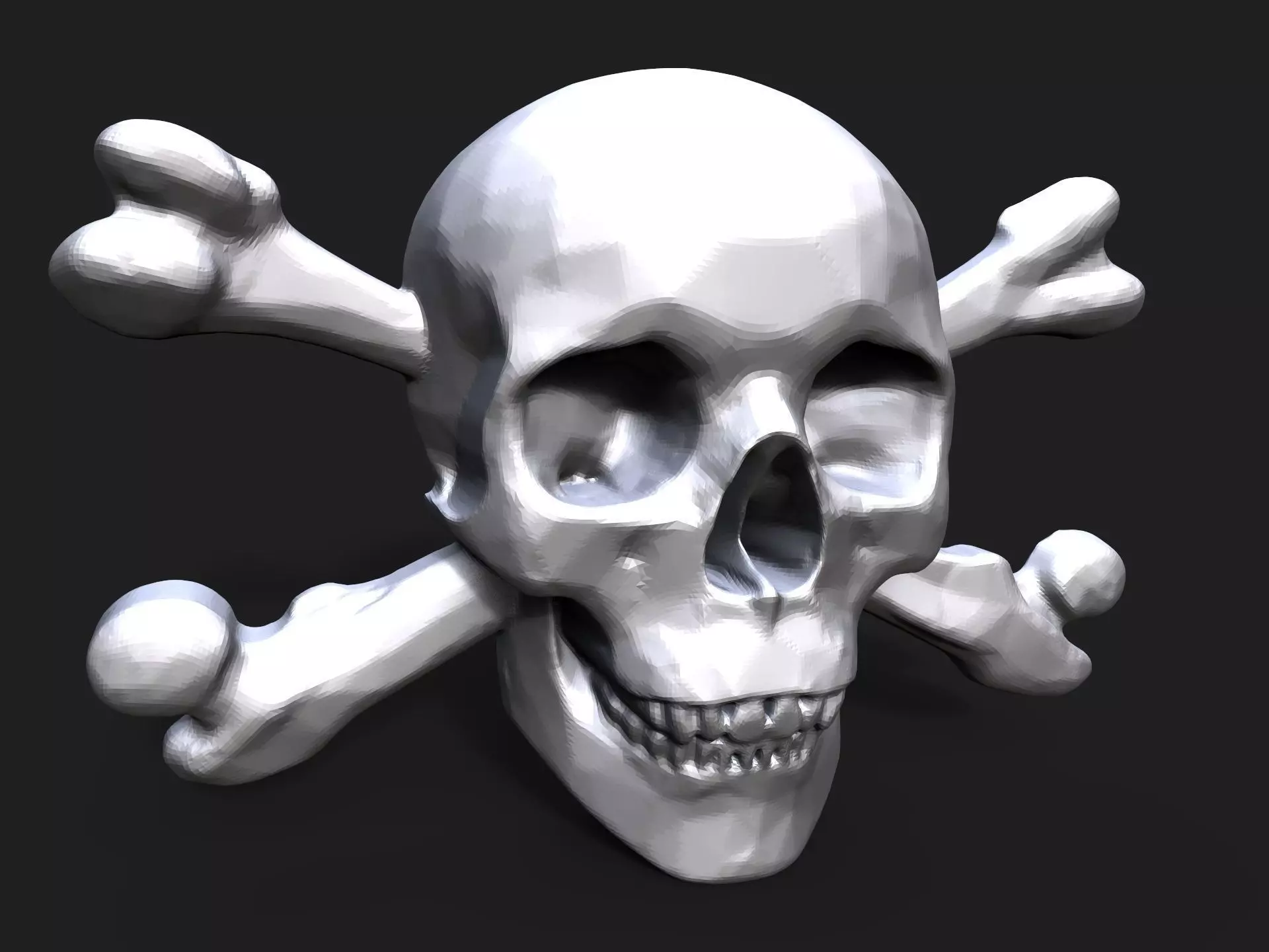 Pirate skull bas relief 3D print model_0