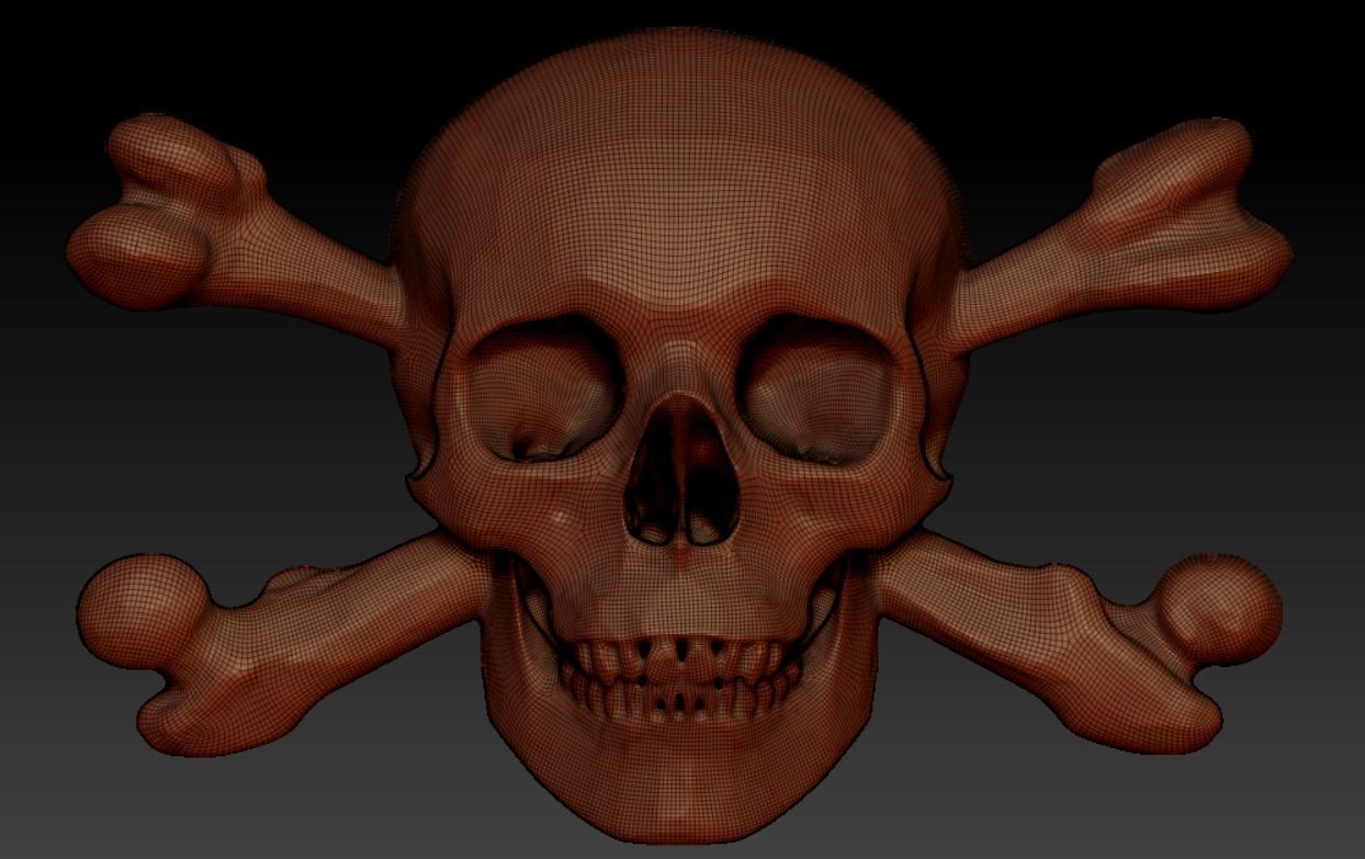 Pirate skull bas relief 3D print model_11