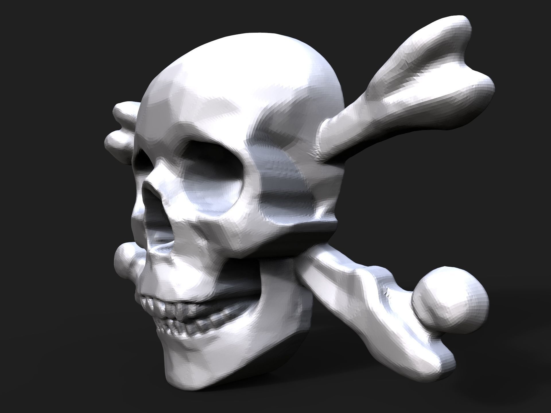Pirate skull bas relief 3D print model_2