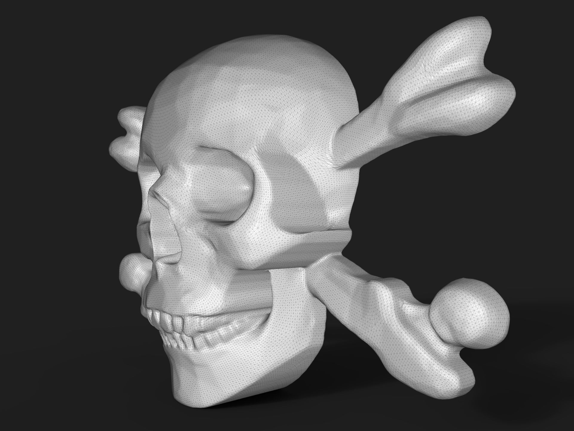 Pirate skull bas relief 3D print model_7