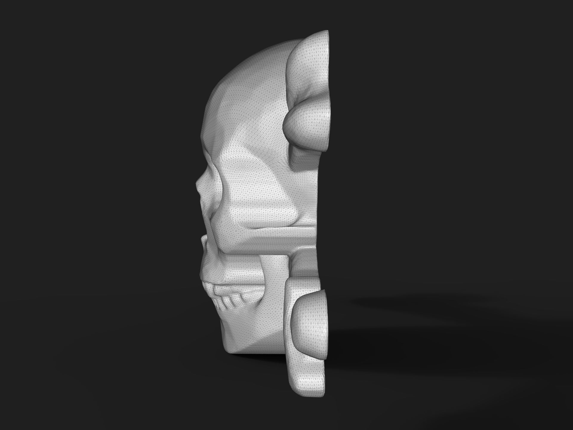 Pirate skull bas relief 3D print model_8