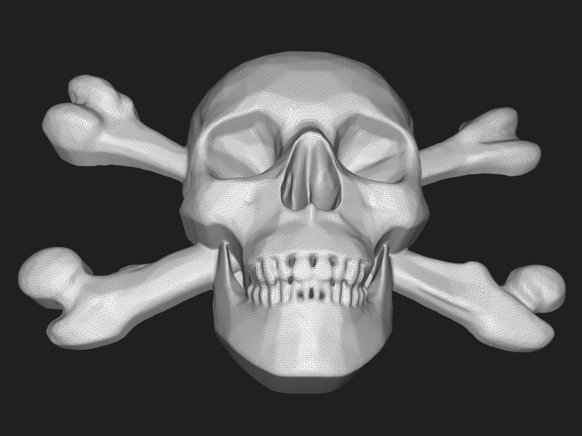 Pirate skull bas relief 3D print model_6