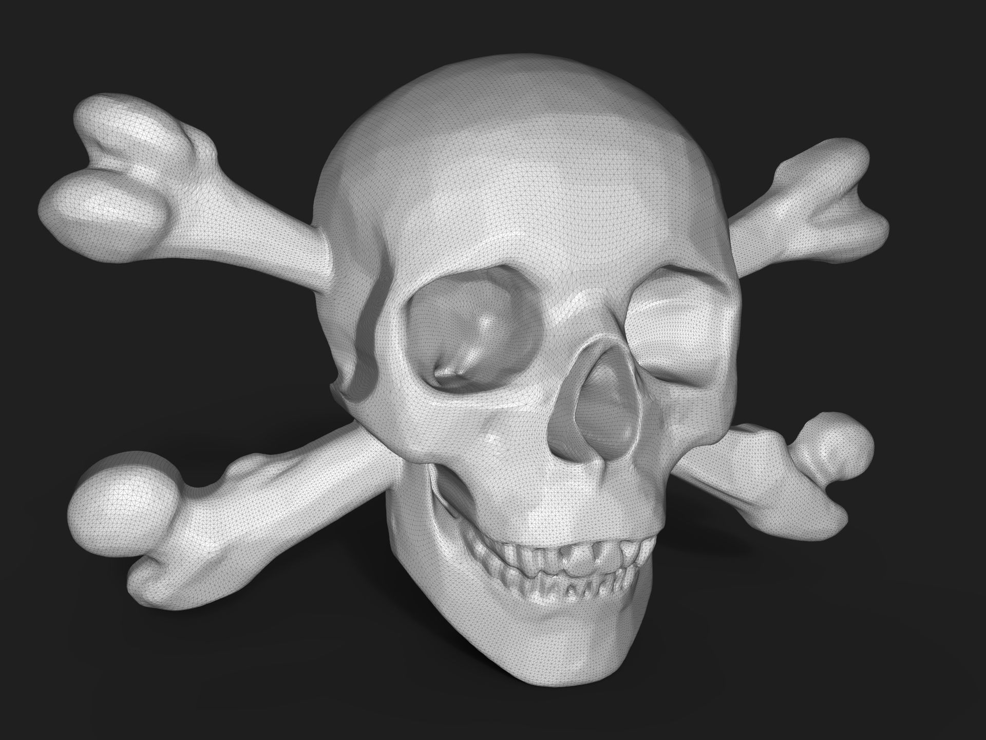 Pirate skull bas relief 3D print model_5