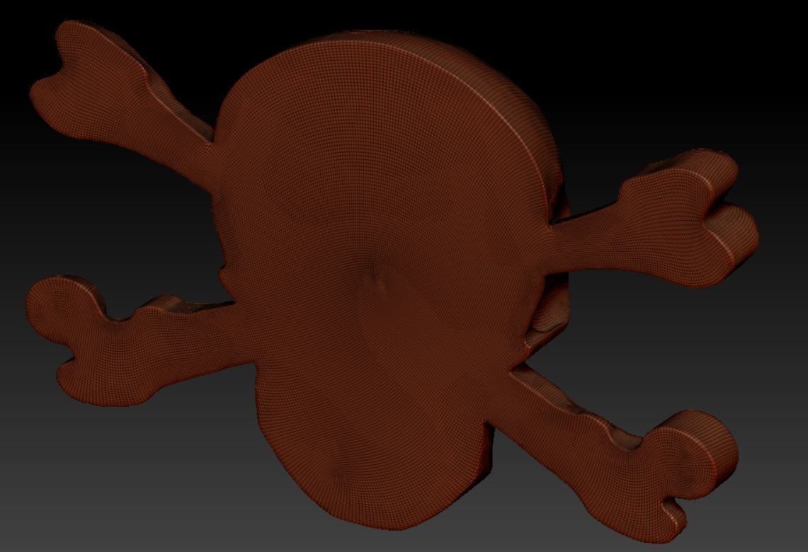 Pirate skull bas relief 3D print model_12