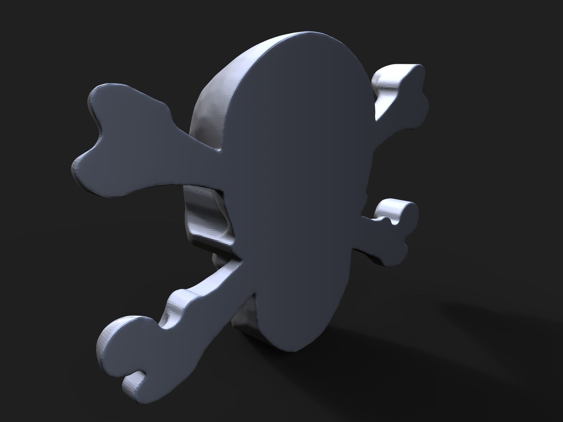 Pirate skull bas relief 3D print model_4