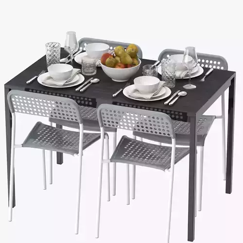 TARENDO dining table with four chairs 3D model TARENDO dining table with four chairs 3D model
