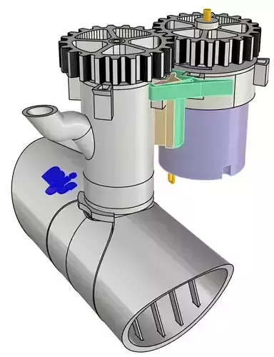 Bow Thruster 33mm v2 for Bernhard Gruben DGzRS or SAR boat 3D print model