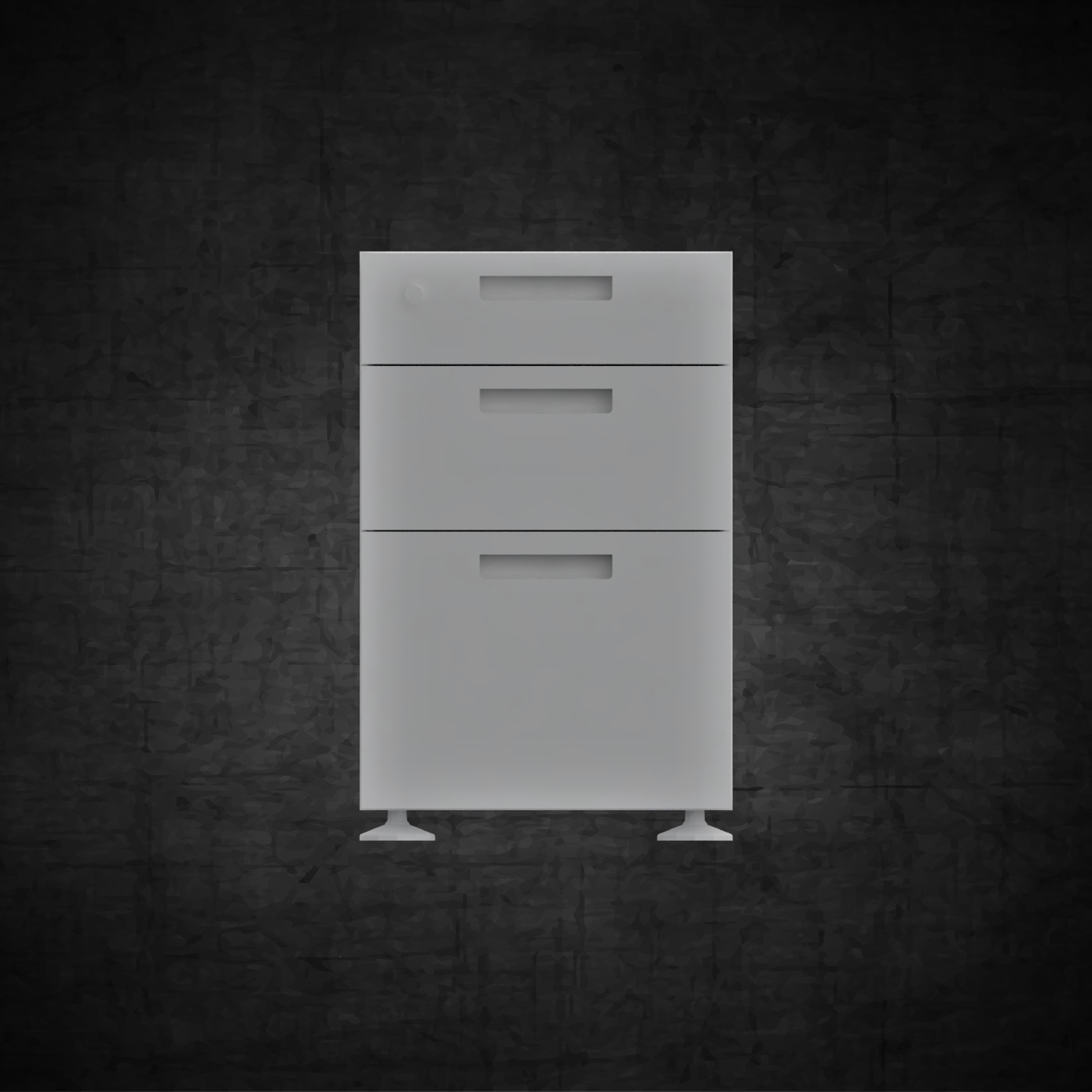 Office filing cabinet with drawers furniture Low-poly 3D model_2