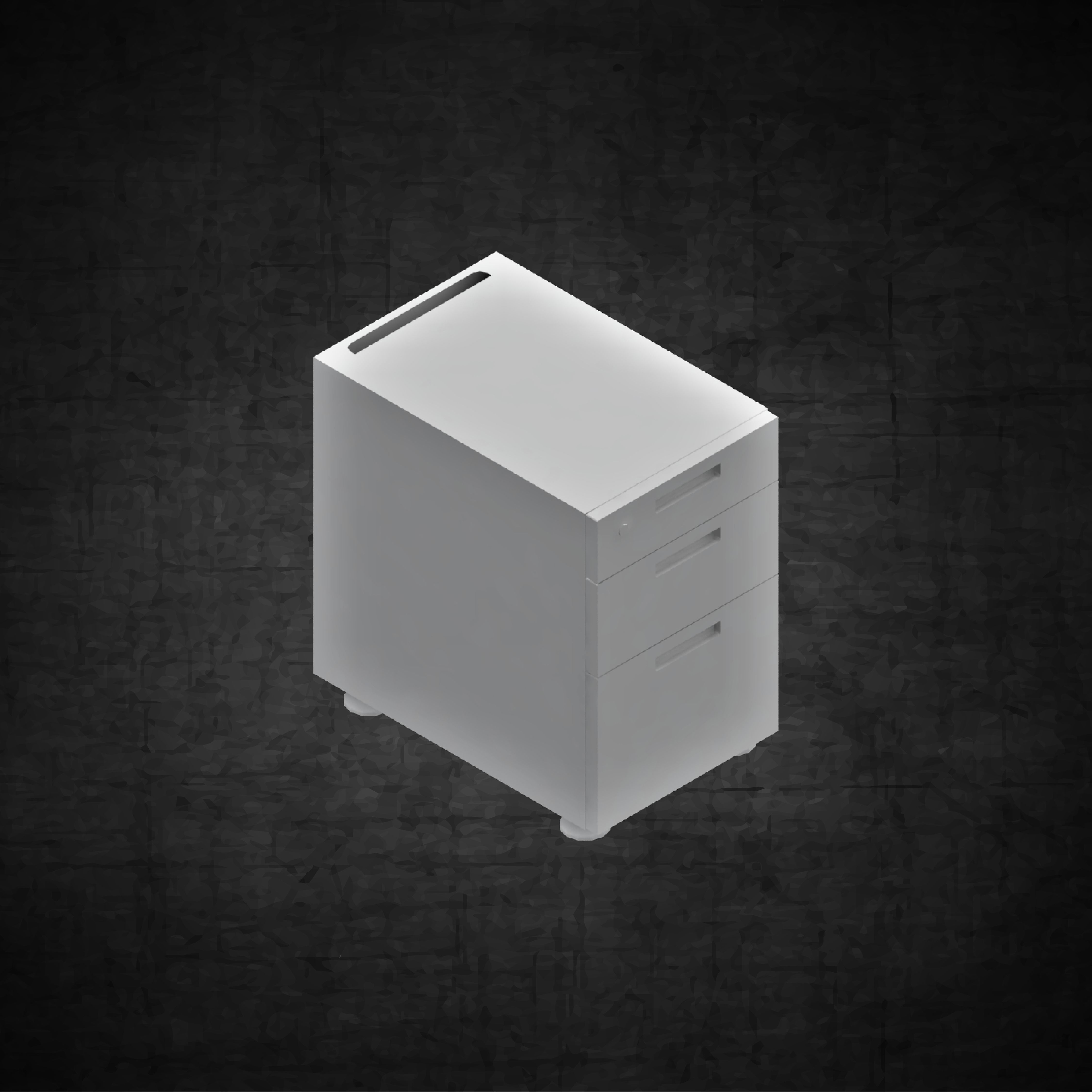 Office filing cabinet with drawers furniture Low-poly 3D model_4