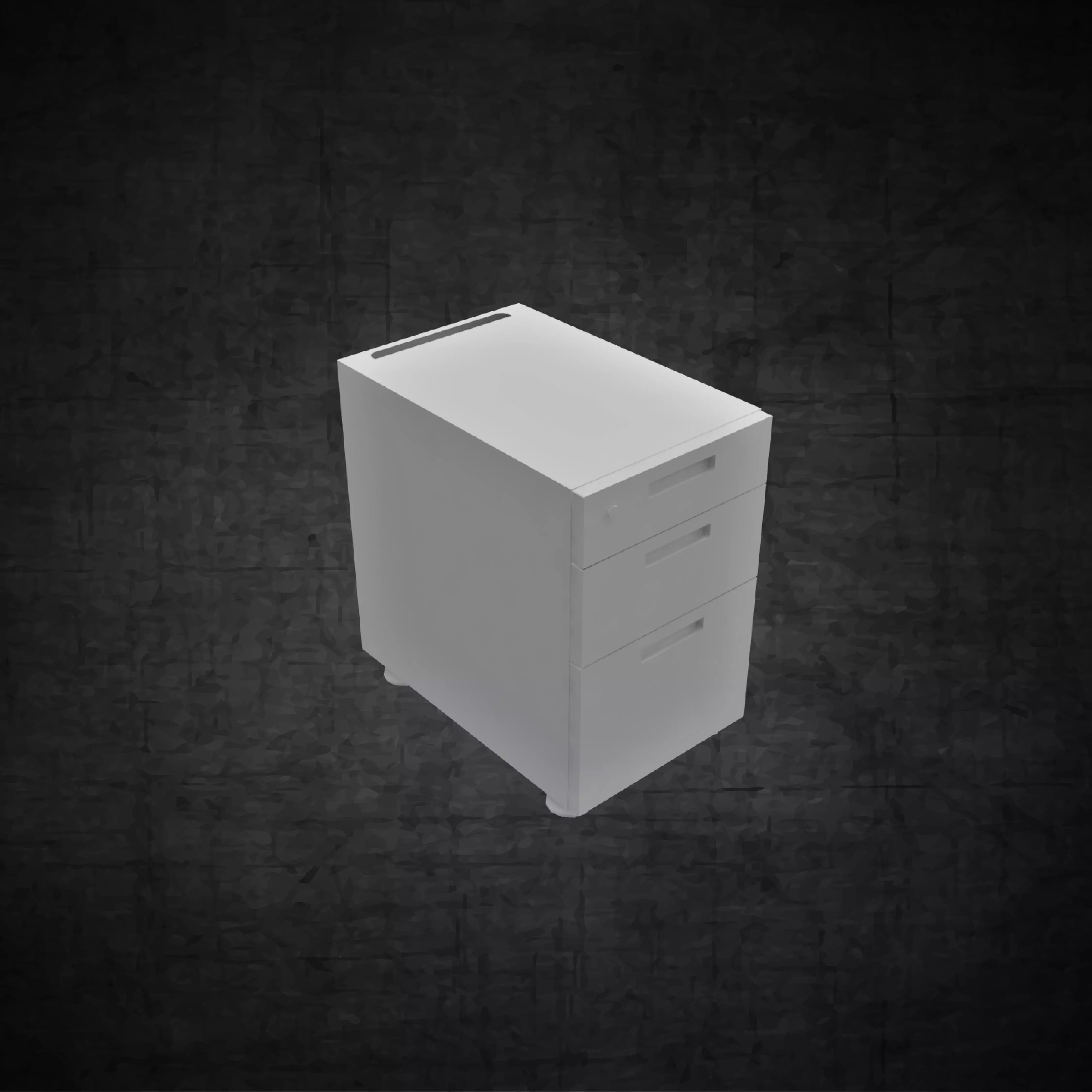 Office filing cabinet with drawers furniture Low-poly 3D model_0