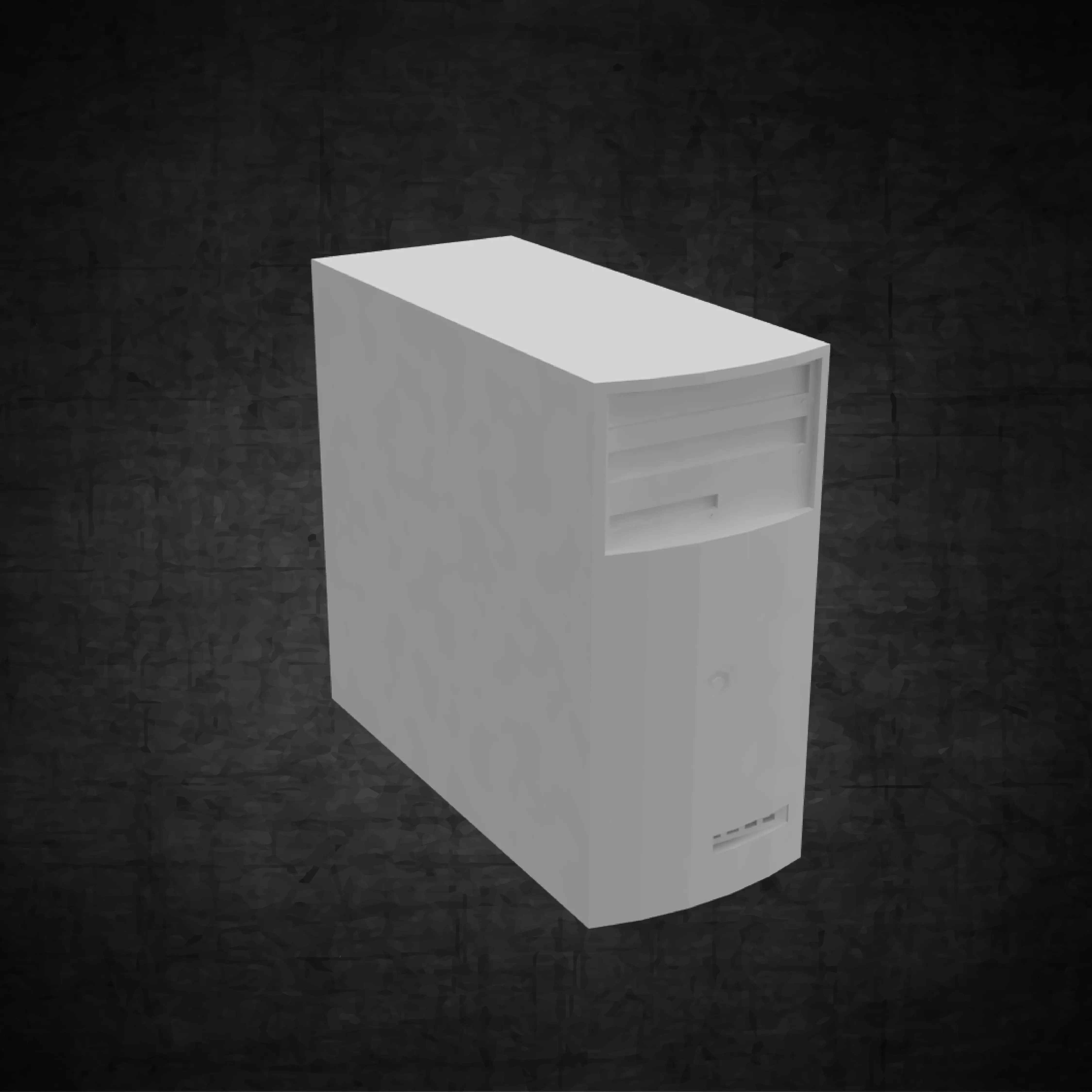 Computer -  desktop computer for office layout Low-poly 3D model_0
