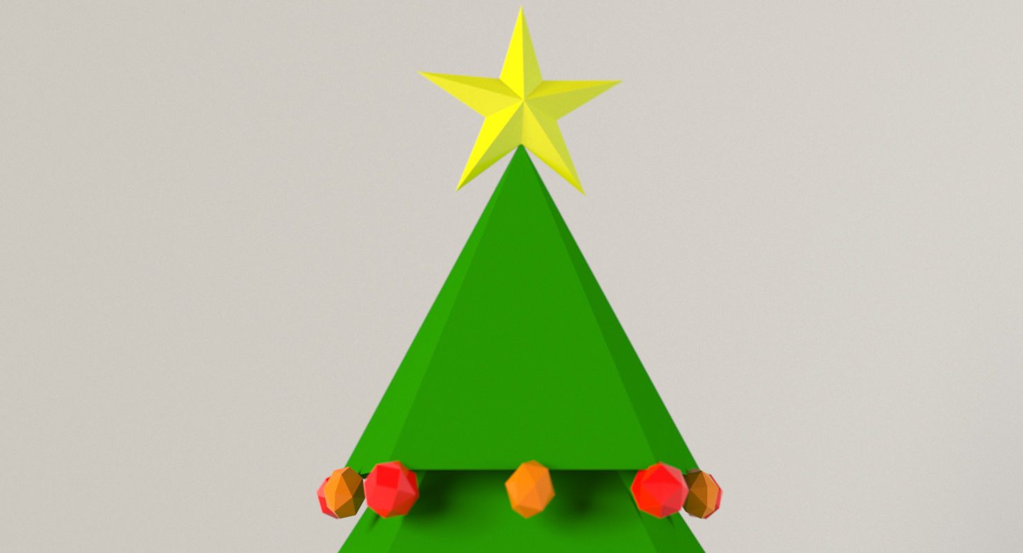 Low Poly Christmas Tree Low-poly 3D model_2