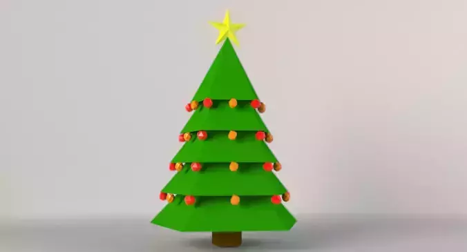 Low Poly Christmas Tree Low-poly 3D model