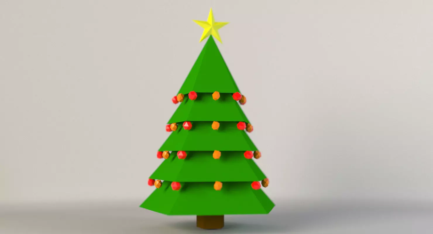 Low Poly Christmas Tree Low-poly 3D model_0